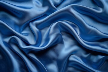 Obraz premium 1 Blue silk fabric, view from the top, smooth surface, evenly, no scratches, realistic, very detailed, sharp focus