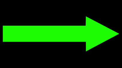 arrows animations navigation on black background. green right arrows animation set. Direct symbol set on transparent background with