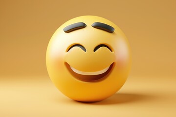 Fototapeta premium 3D Neutral Face Emoji Icon with Simple Design