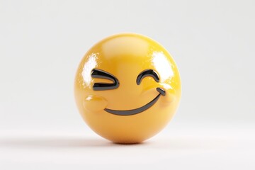 Fototapeta premium 3D Winking Face Emoji Icon on White Background 