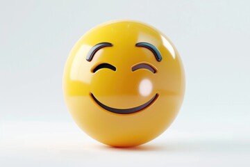 Fototapeta premium 3D Winking Face Emoji Icon on White Background 