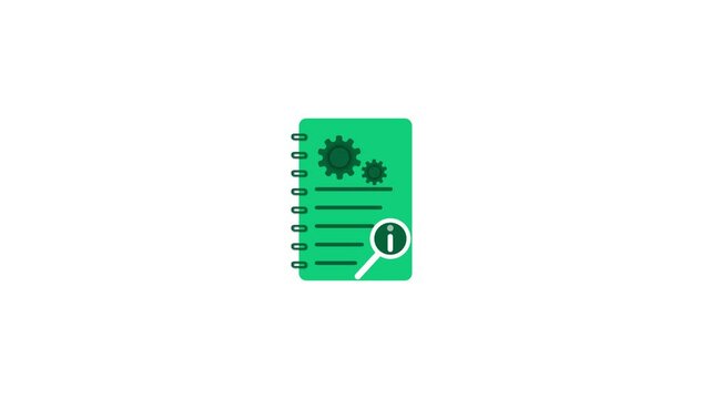 About icon animation. Settings options concept with black background.