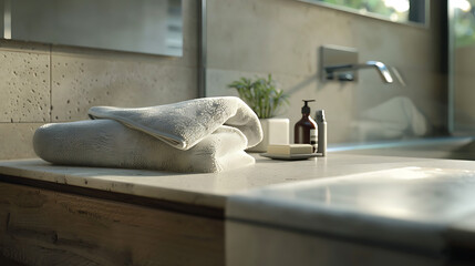 Modern Minimalist Bathroom with Freestanding Tub
