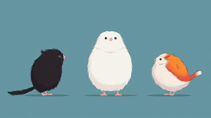 Whimsical cartoon of animals learning human behaviors in a humorous and relatable way. Illustration, Image, , Minimalism,