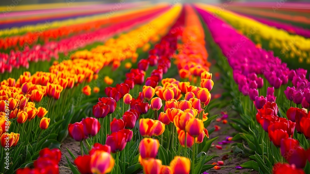 Wall mural tulip fields in the netherlands stretching img