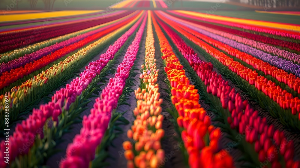 Sticker tulip fields in the netherlands stretching image