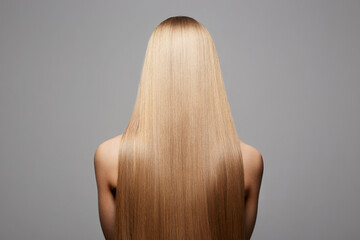 beautiful blond hair woman. Back of girl with Healthy hair