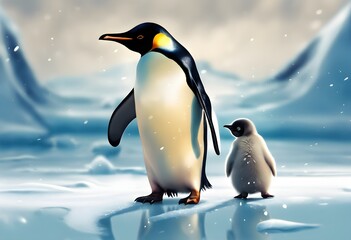 Obraz premium emperor penguin in polar regions
