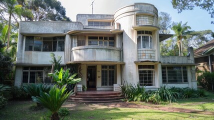 Naklejka premium Art Deco Style House Facade.