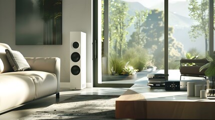 A smart home sound system with speakers