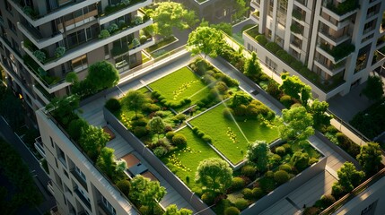 Obraz premium A smart irrigation system on the roof