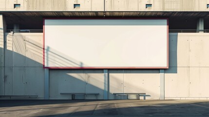 Obraz premium Blank horizontal billboard at a bus stop on a city street. In the background, buildings and road