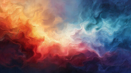 Fototapeta premium A colorful painting of a sky with red, blue, and yellow colors