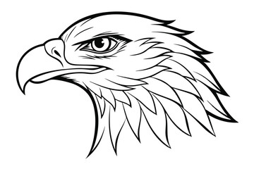 Elegant eagle head line art vector illustration design, perfect for prints and digital use.