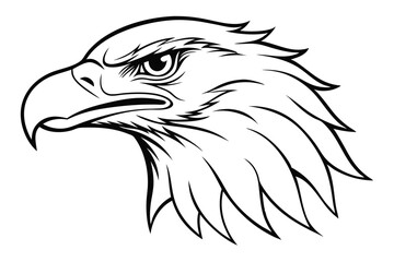 Elegant eagle head line art vector illustration design, perfect for prints and digital use.