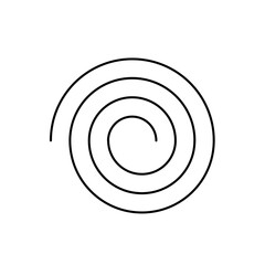 Spiral. Sign, symbol, black and white vector illustration.