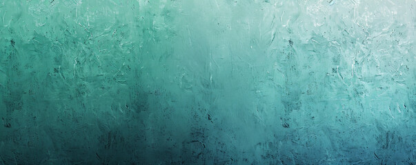 Fototapeta premium A grainy gradient banner background featuring a transition from light mint green to deep teal, with