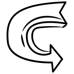 Sketch Doodle Arrow with Color Black. Vector Illustration