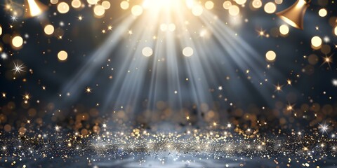 Elegant certificate banner design with shining lights and falling star particles. Concept Graphic Design, Certificate Design, Elegant Banner, Shining Lights, Falling Star Particles