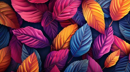 Abstract leaves form a vibrant background, a colorful display of plant textures. Nature's art in design, a depiction of green leaves.