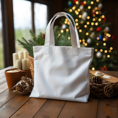 Empty tote bag mockup