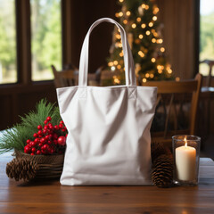 Empty tote bag mockup