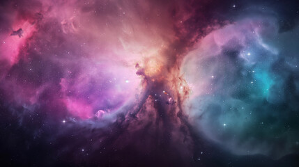 Fototapeta premium A colorful galaxy with a purple and blue swirl