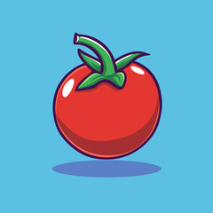 Tomato vegetable cartoon vector icon logo food nature illustration vegetables flat cartoon drawing art isolated background