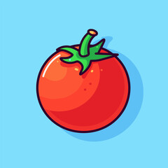 Tomato vegetable cartoon vector icon logo food nature illustration vegetables flat cartoon drawing art isolated background