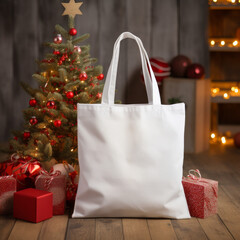 Empty tote bag mockup