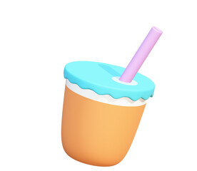 Tea. Asian Taiwanese drink. 3D rendering	