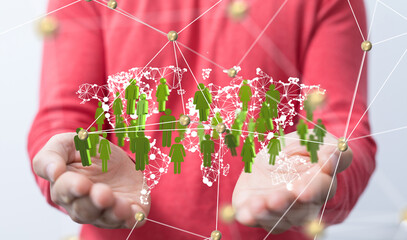 Structure of world economy, communication network global - 3d
