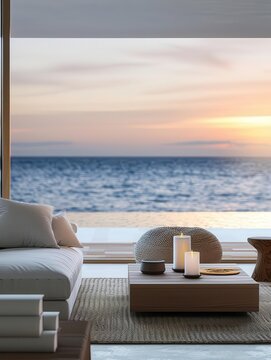 luxury penhouse Livingroom 2 floor in seaside