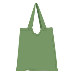 Eco-friendly tote bag, fabric shopper. Reusable canvas totebag with handles from natural textile.
