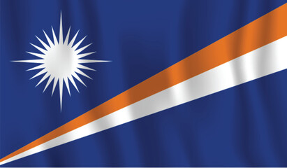 Fototapeta premium Realistic Marshall Islands national flag perfect color, scale, and proportion.