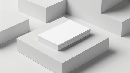 Obraz premium A white book is on top of a white square