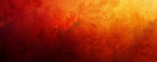 Obraz premium A grainy gradient banner background blending warm shades of orange and red, with a textured grain