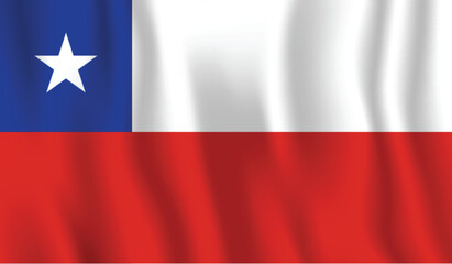 Realistic Chile national flag perfect color, scale, and proportion.