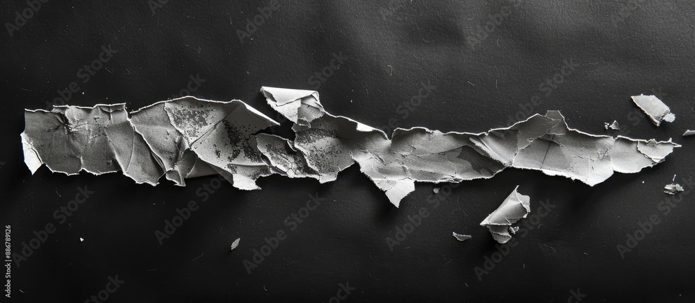 Leinwandbilder high-resolution macro shot of torn paper pieces on a black background with plenty of copy space imag