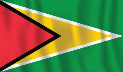 Realistic Guyana national flag perfect color, scale, and proportion.