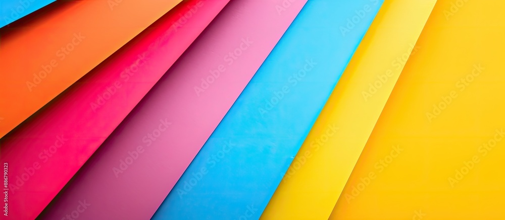 Poster Vibrantly colored sheets of paper with copy space image.