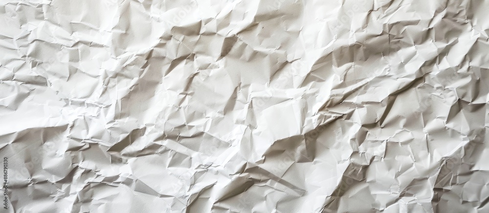 Leinwandbilder crumpled old white paper texture background with copy space image for text placement.