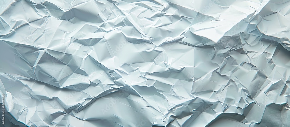 Fototapete top view of crumpled white paper providing a textured background with copy space image.
