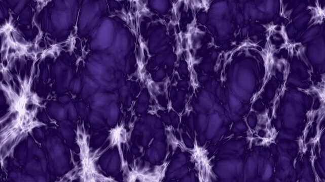 Purple and white glowing filaments organic abstract motion background wallpaper with seamless looping