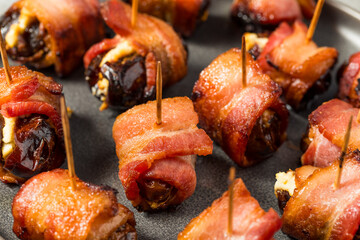 Warm Bacon Wrapped Dates