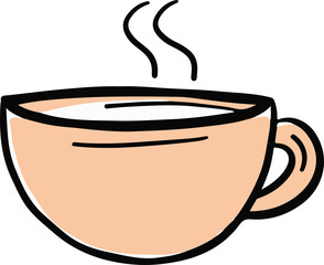 Stylized Illustration of a Steaming Coffee Cup