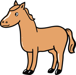 Fototapeta premium Cartoon Horse Character Illustration