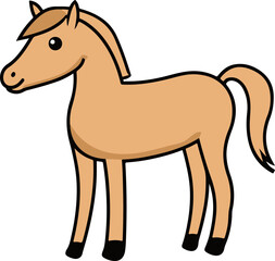 Obraz premium Cute Cartoon Horse Illustration in Simple Style