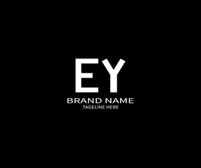 EY letter logo creative design. EY unique design. EY letter logo design on black background.