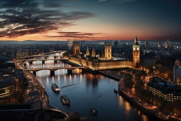 Fototapeta premium The Liberty Statue with One World Trade Building Center on the Hudson River and , generative IA